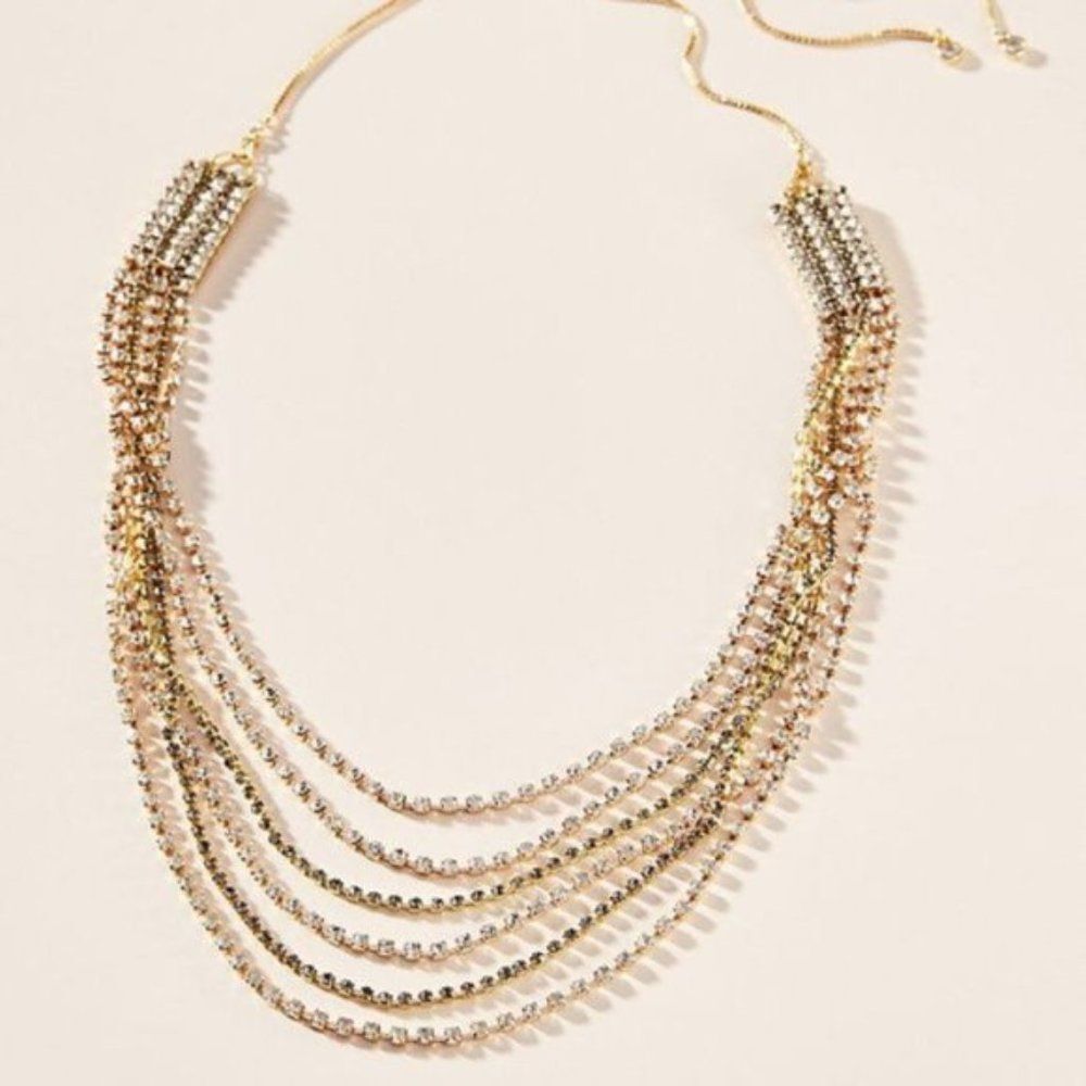 NWT Anthropologie Poe Gold Layered Necklace